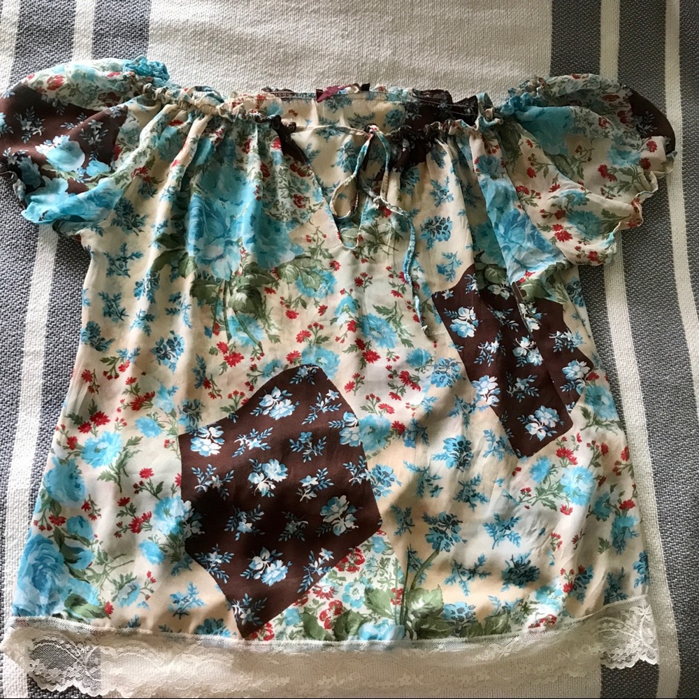 Vintage French Boho Top S